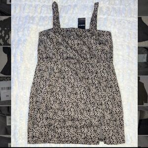 Forever 21 | Beige and Black Leopard-Print Mini Dress | 2X | NWT